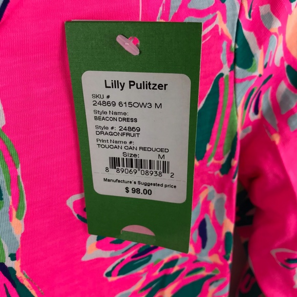 Lilly Pulitzer Beacon Toucan Can Dress Pink Medium VGUC - Picture 4 of 5